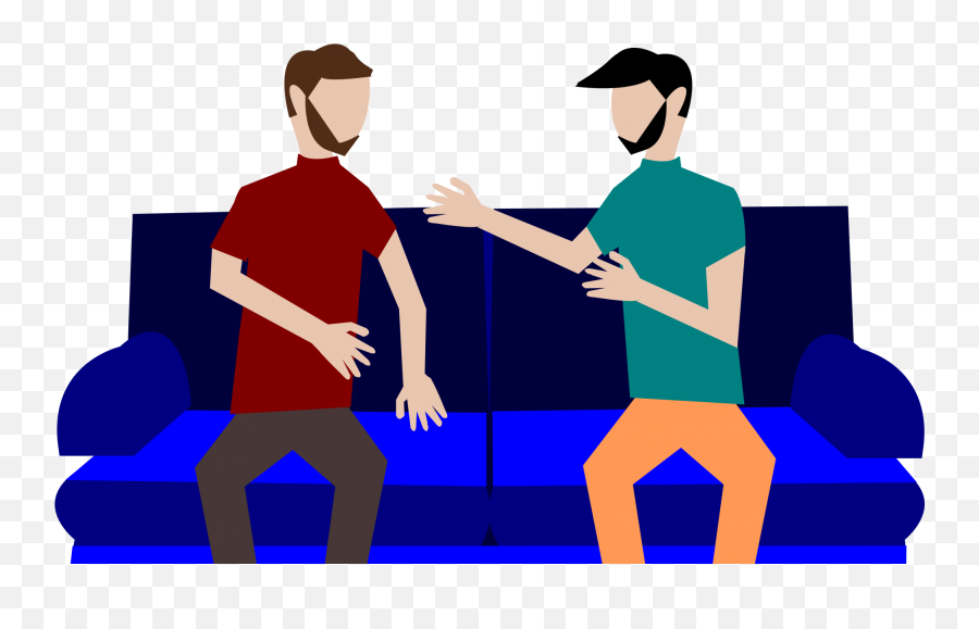 Two - Two Men Talking Pic Cartoon Emoji,Talking Clipart