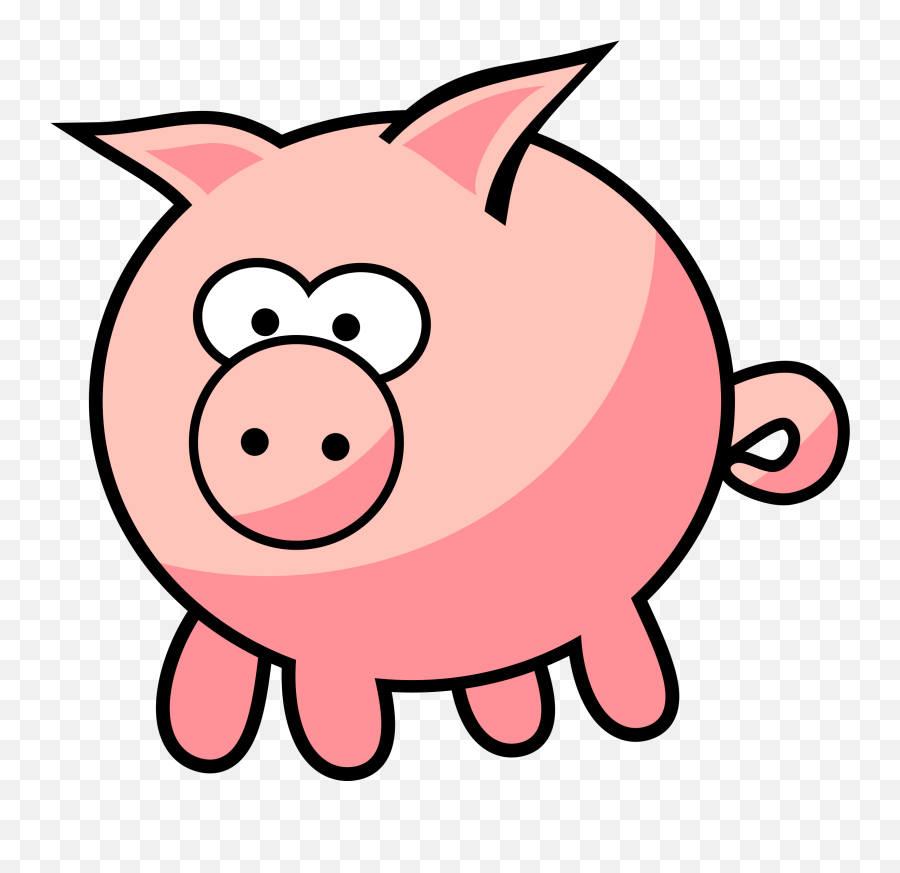 Cartoon Pig By Qubodup - Cartoon Pig Clipart Full Size Emoji,Show Pig Clipart
