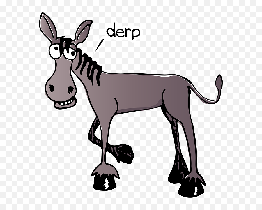 Donkey Derpy Cartoon - Free Vector Graphic On Pixabay Emoji,Mule Clipart