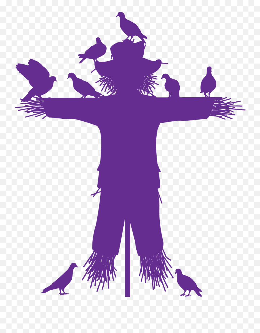 Download Crow Clipart Scarecrow - Purple Scarecrow Png Image Emoji,Scarecrows Clipart