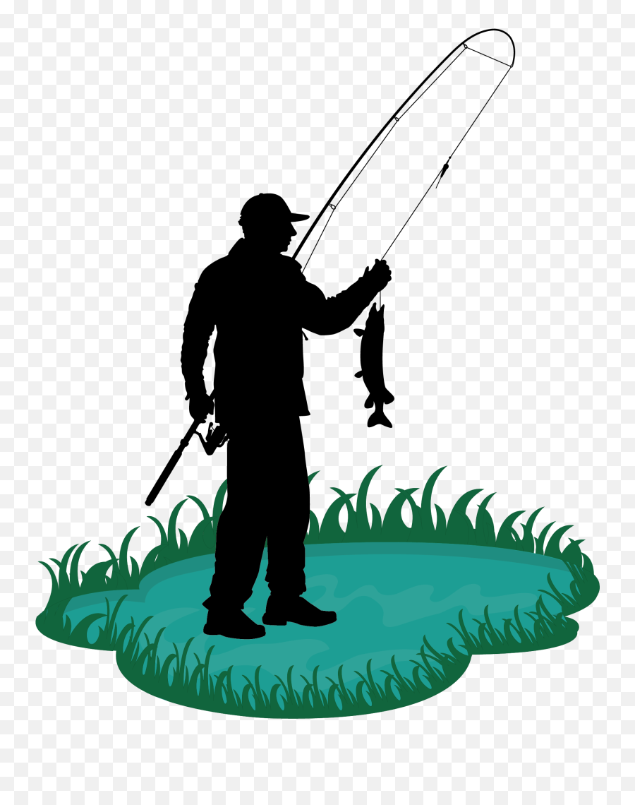 Fishing Rod Cartoon Fisherman Clip Art - Man Fishing Pole Cartoon Man Fishing Drawing Emoji,Fishing Pole Clipart