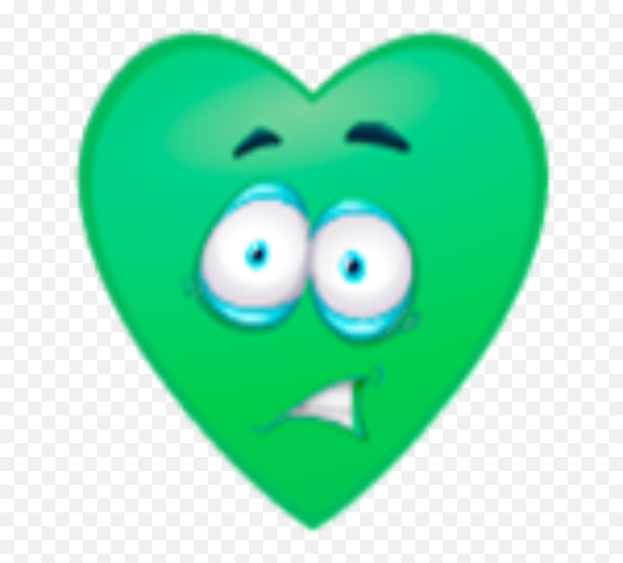 Green Heart Shocked Emoji,Suprised Emoji Png