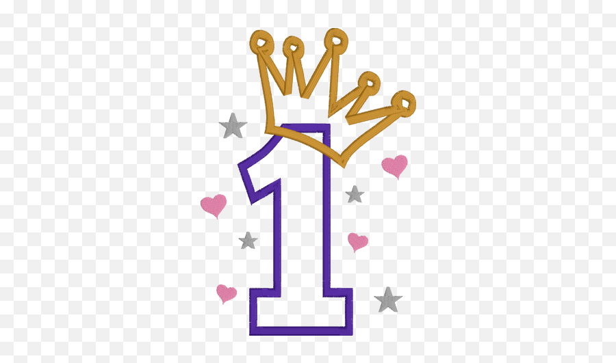 Download Gold Glitter Crown Png - Number 1 With Crown Full Clipart Birthday Number 1 Emoji,Gold Crown Png