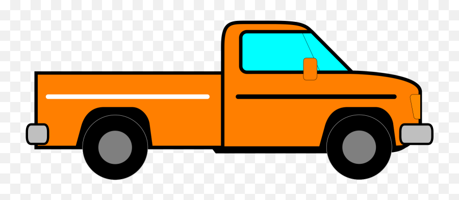 Orange Truck Clip Art At Clker - Orange Truck Clipart Emoji,Old Truck Clipart
