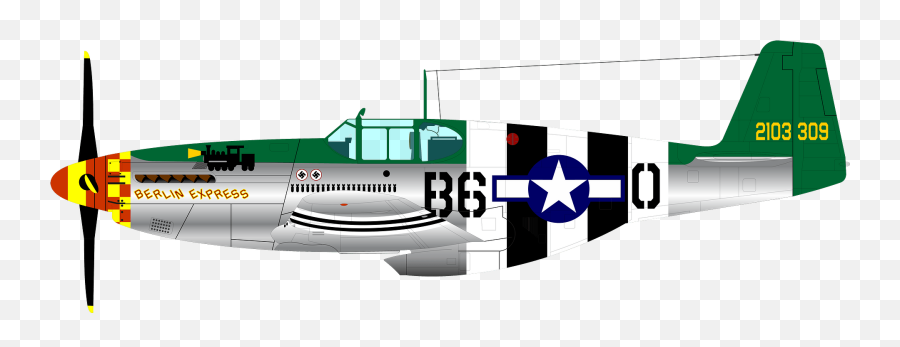 P 51 B Berlin Express Clipart Free Download Transparent - Aircraft Emoji,B Clipart