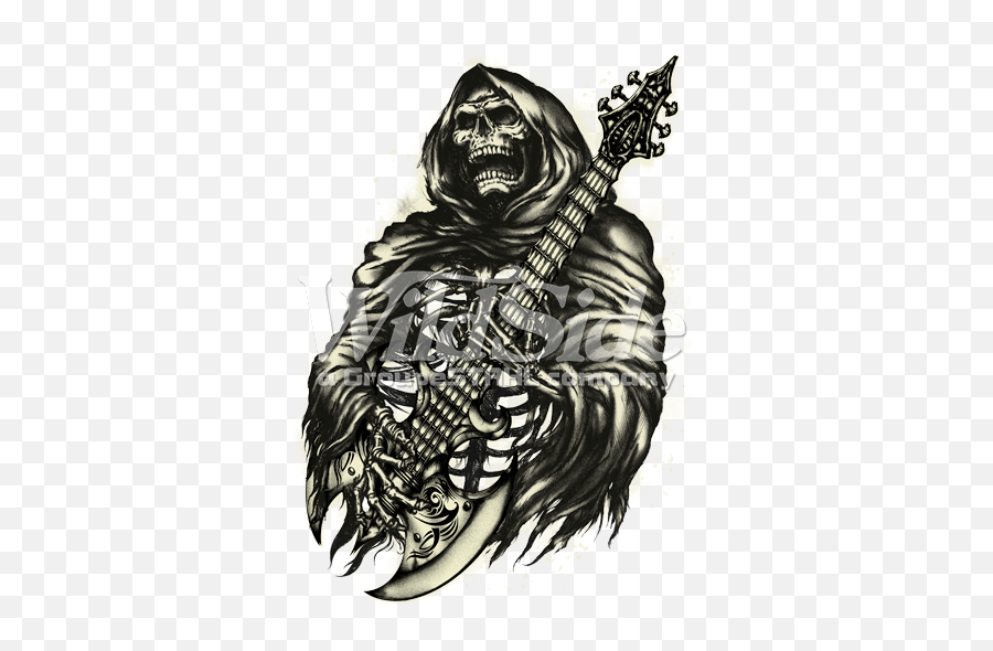 Grim Reaper Playing A Guitar - Grim Reaper Playing Guitar Grim Reaper Guitar Emoji,Grim Reaper Png