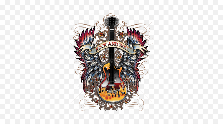 Download Rock And Roll Png - Logo Guitar Rock And Roll Emoji,Rock And Roll Png