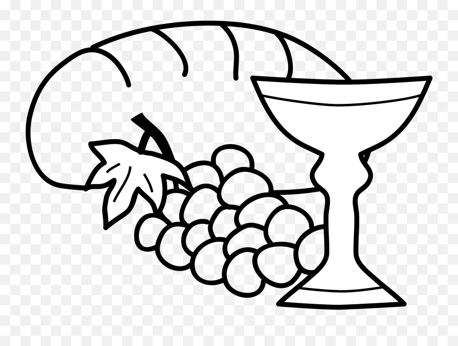 Big Image - Bread And Wine Drawing Clipart Full Size Bread And Wine Church Drawing Emoji,Wine Clipart