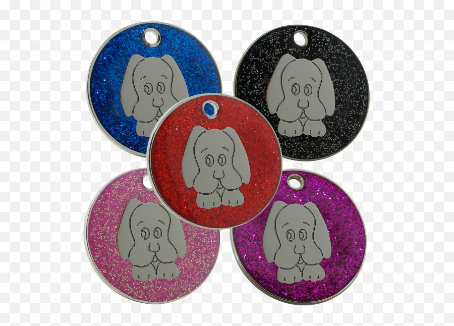 Download Hd Glitter Pet Id Dog Tags With Dog Face Motif Emoji,Doge Face Png