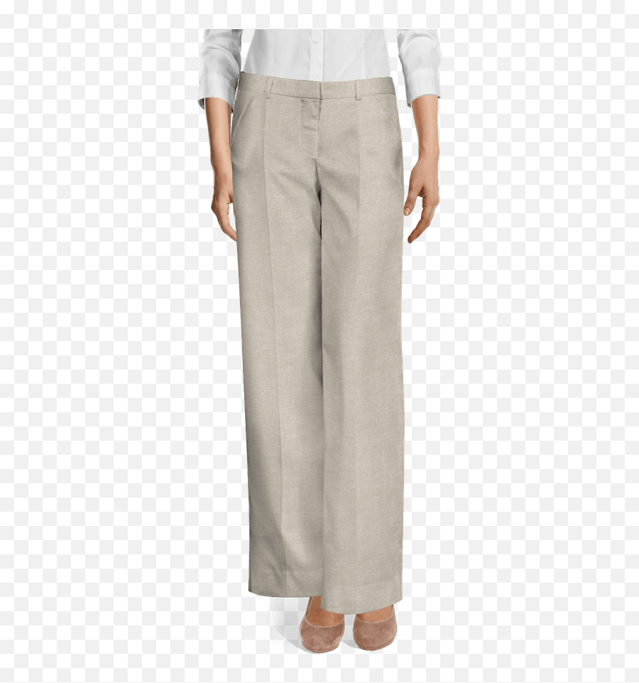 Womenu0027s Beige Solid Summer Long Trousers Sumissura Emoji,Liz Claiborne Logo