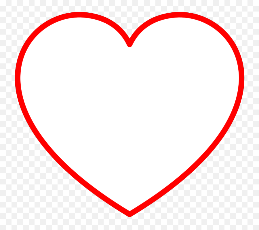 Red Heart Outline Png Svg Clip Art For Web - Download Clip Big Red Heart Template Emoji,Heart Outline Clipart