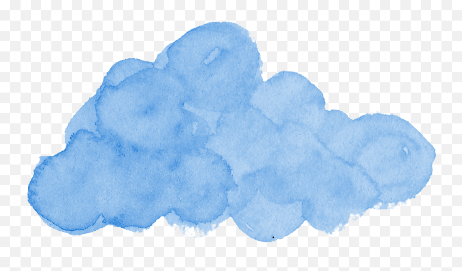 8 Blue Watercolor Cloud - Blue Watercolor Clouds Png Emoji,Cloud Png