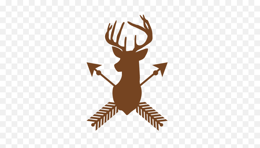 Deer Arrow Silhouette Svg Scrapbook Cut - Deer Silhouette With Arrows Emoji,Cute Arrow Png
