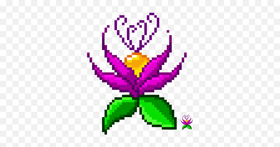 Pixeled Cactus Flower With Sharp Purple Petals And - Lilies Purple Flower Pixel Png Emoji,Cactus Flower Clipart