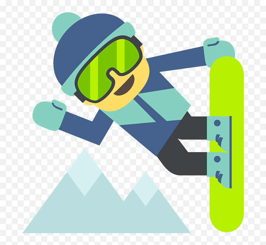 Snowboarder Emoji Clipart - Snowboarding Emoji Png,Snowboarder Clipart