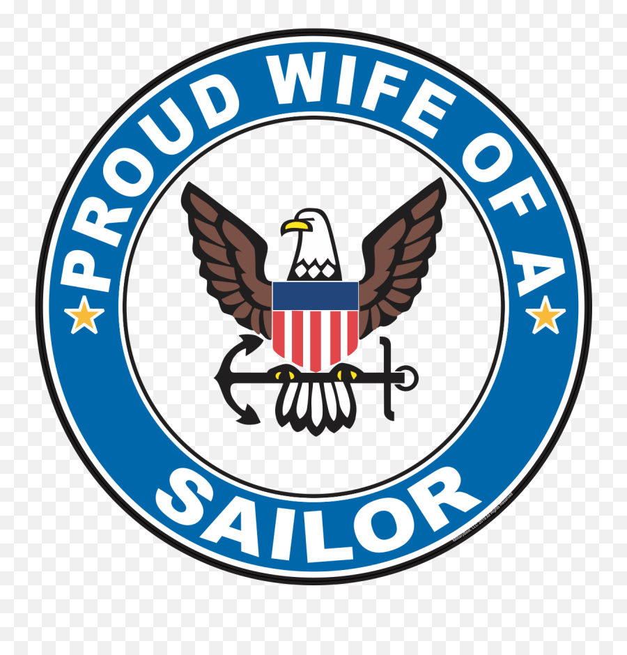 Proud Wife Of A Sailor Us Navy Round Decal - Submarine Emoji,Sailor Logo
