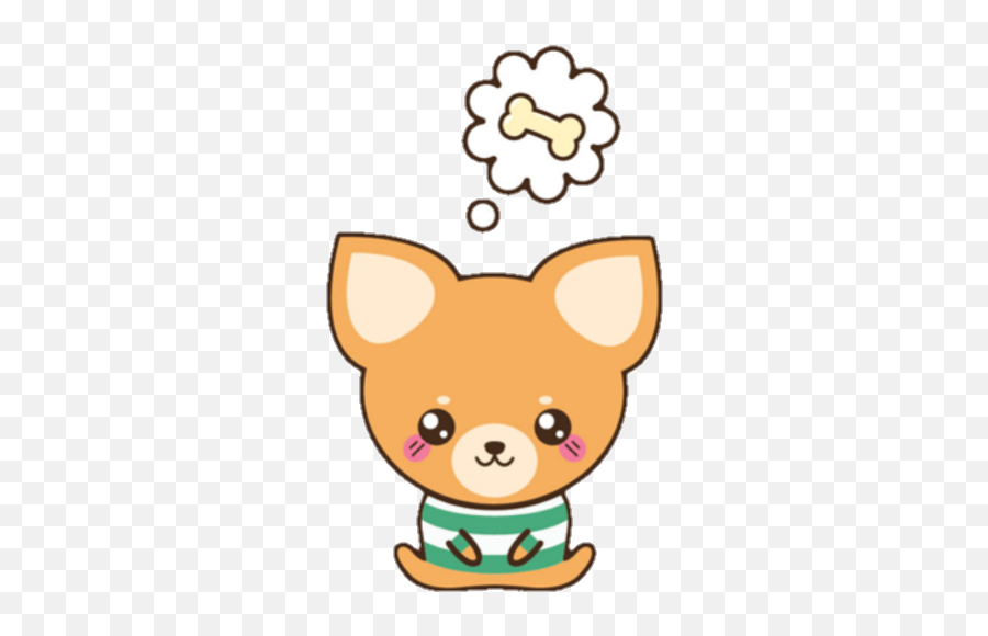 Dog Bone Thought Think Kawaii Freetoedit - Cute Emoji,Dog With Bone Clipart