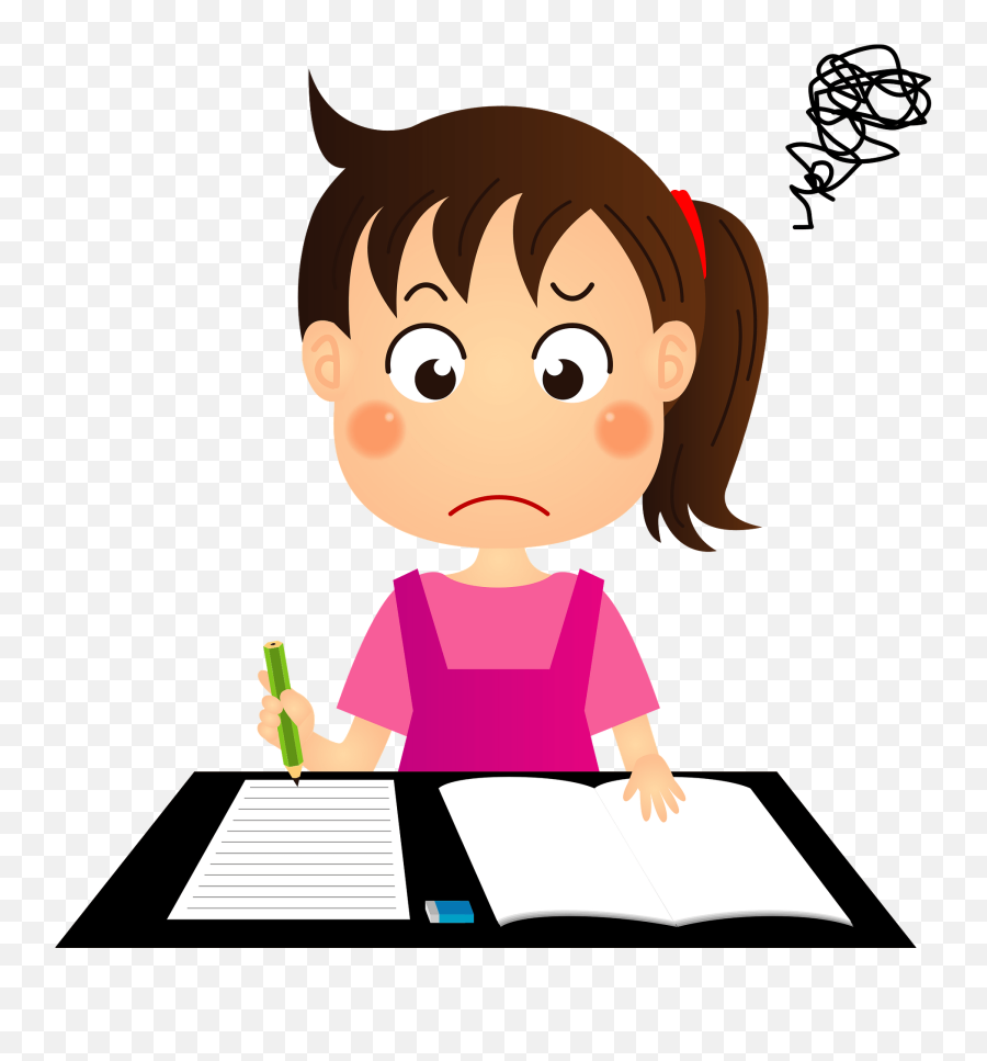 Girl Is Studying Clipart - Girl Studying Clipart Emoji,Study Clipart