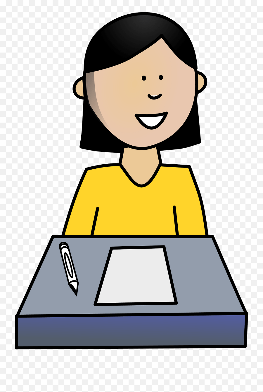 Girl Taking A Test Clipart - Female Student Clipart Emoji,Test Clipart