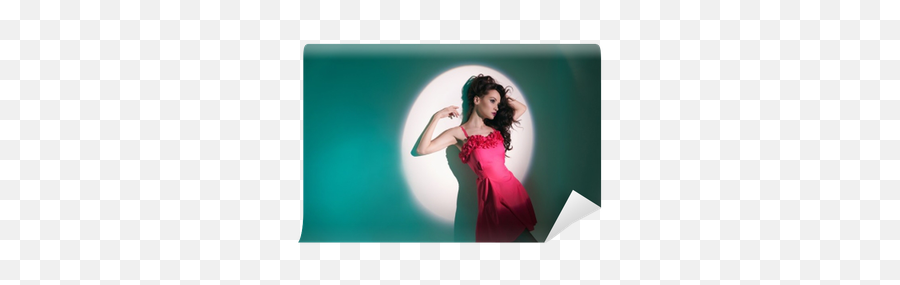Beautiful Brunette Woman In Beam Of Searchlight Wall Mural Emoji,Searchlight Png