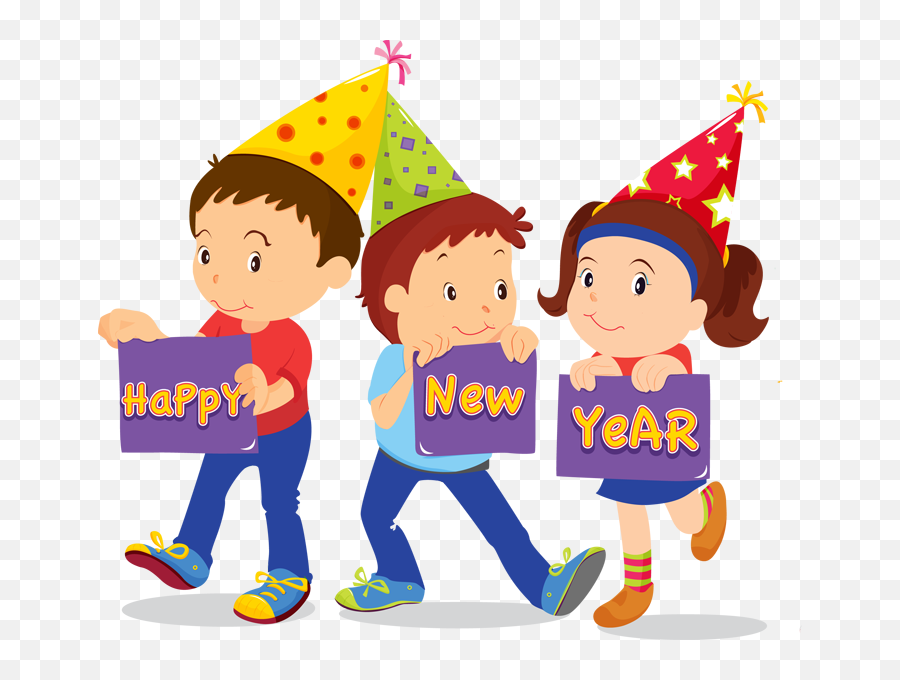 School New Year Clip Art - Happy New Year Cartoon Png Emoji,Happy New Year 2020 Clipart