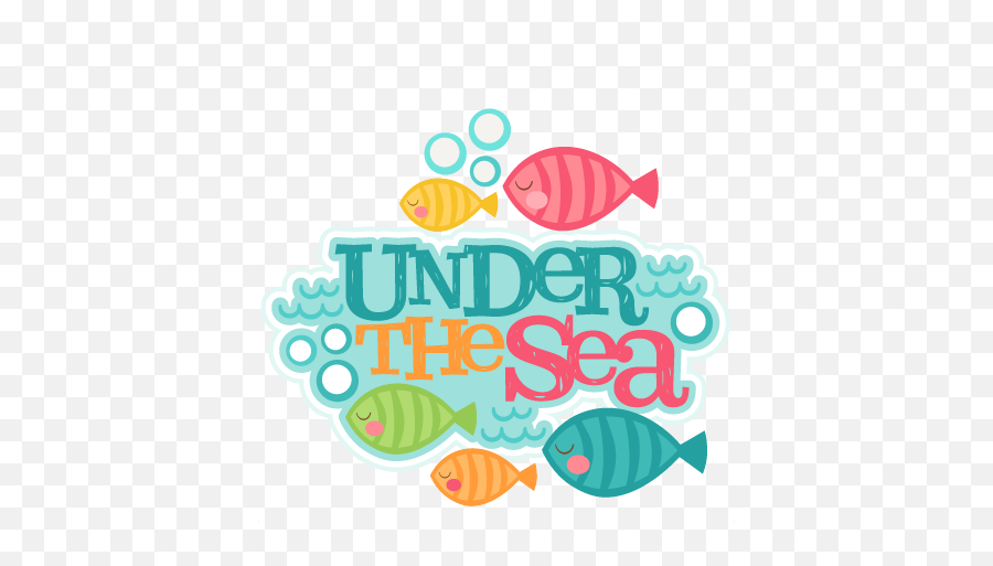 Download Hd Under The Sea Title Svg Scrapbook Cut File Cute - Silhouette Under The Sea Clipart Emoji,Sea Clipart