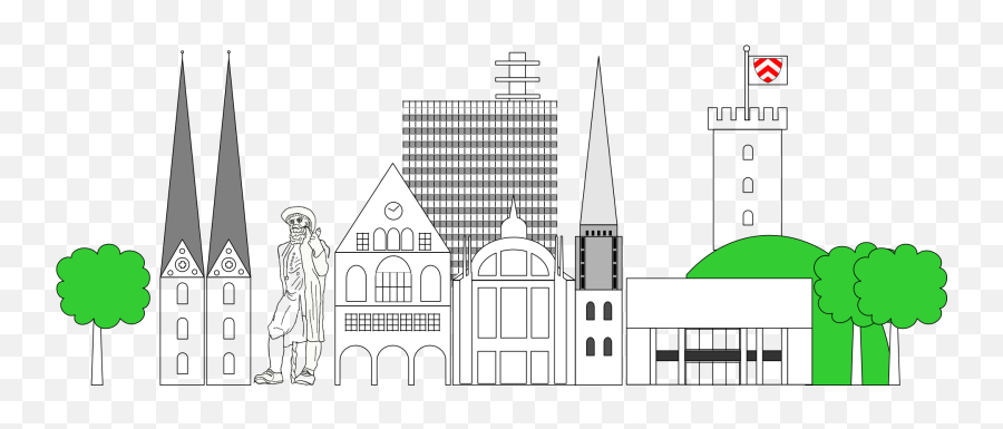 Illustration Of Medieval And Modern Buildings In City - Portable Network Graphics Emoji,City Skyline Png