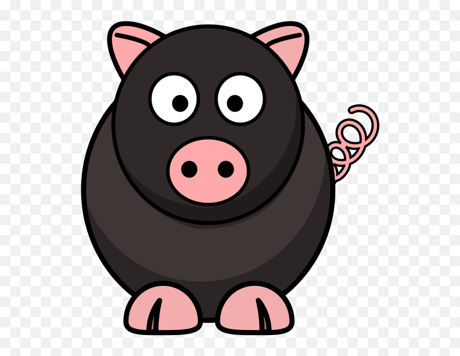 Gray Clipart Pig - Cartoon Pig Clipart Emoji,Pigs Clipart