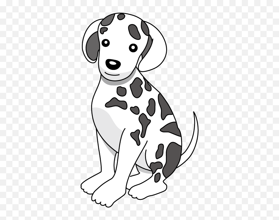 Dog And Cat Clipart - Dog With Spots Clipart Black And White Emoji,Dog Clipart Black And White