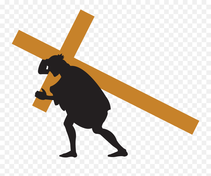 Free Jesus Carrying The Cross Png With Transparent Background - Silhouette Emoji,Cross Png