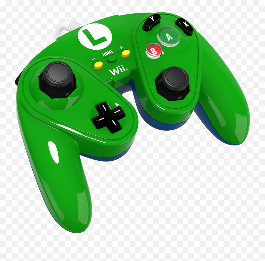 Download Hd Wired Fight Pad Luigi - Zelda Wii U Gamecube Pdp Wired Luigi Controller Emoji,Gamecube Controller Png
