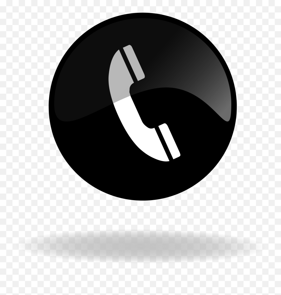 Drawn Telephone In Black Circle - Black And Blie Telephone Logo Emoji,Drawn Circle Png
