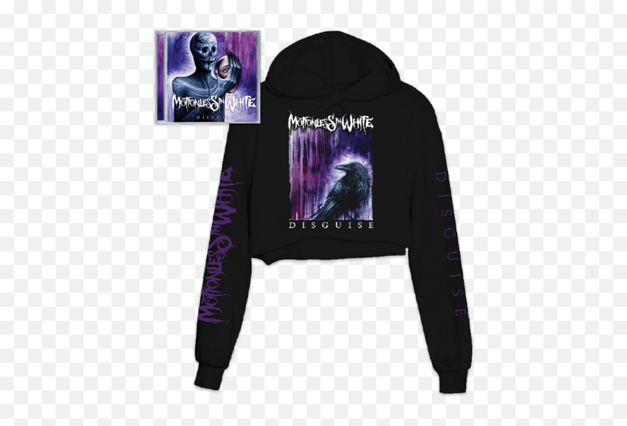 Raven Crop Hoodie - Motionless In White Merch Cropped Motionless In White Shirt Discuise Emoji,Motionless In White Logo