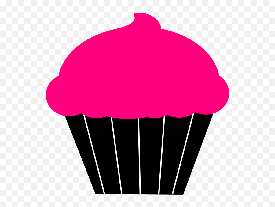 Cupcake Pink Black Clipart Transparent - Pink And Black Cupcake Clipart Emoji,Birthday Cupcake Clipart