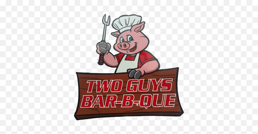 Two Guys Bbq Logo Emoji,Pig Bbq Clipart