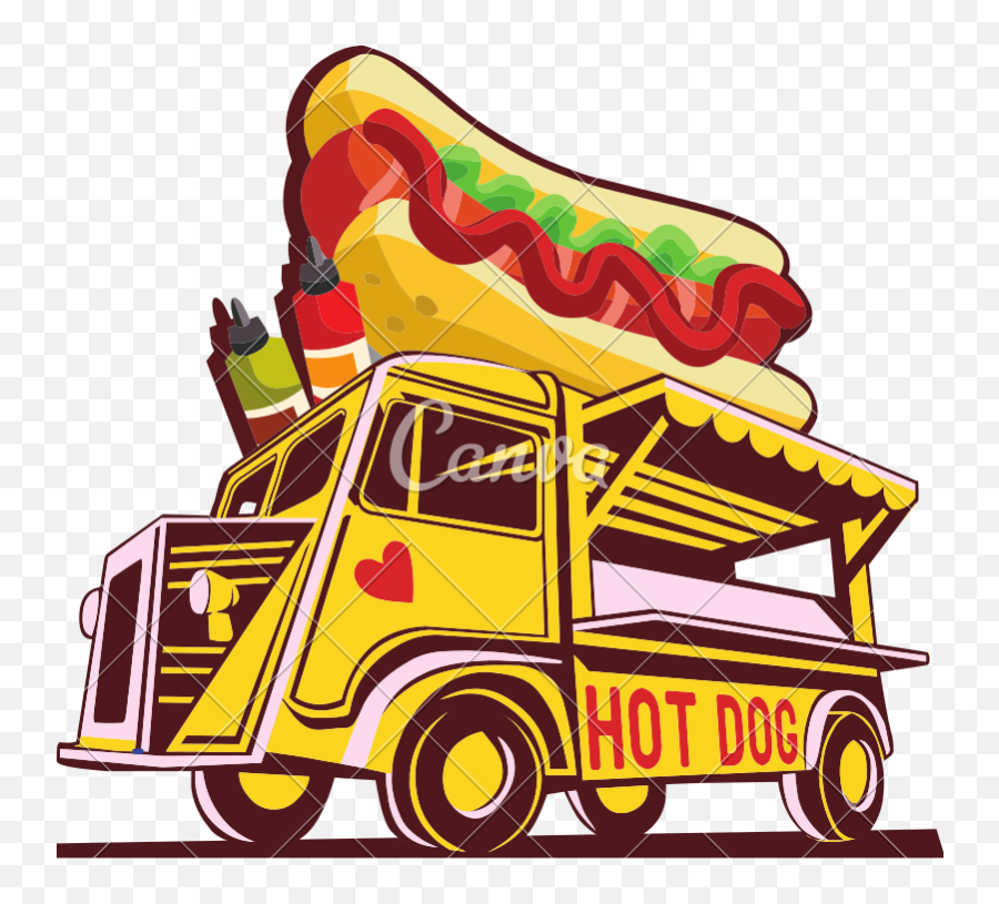 Food Truck Hotdog - Hot Dog Food Truck Logo 800x735 Png Emoji,Hot Dog Logo