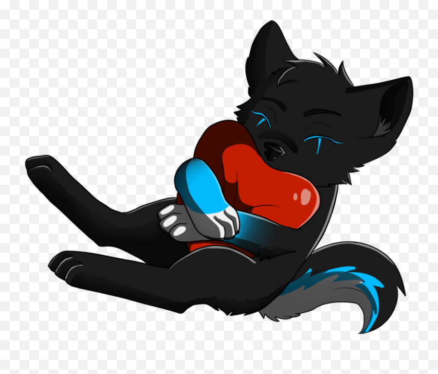 Blue Thunder Cuddle Heart By Oo Howling Wolf Oo - Red And Emoji,Howling Wolf Clipart