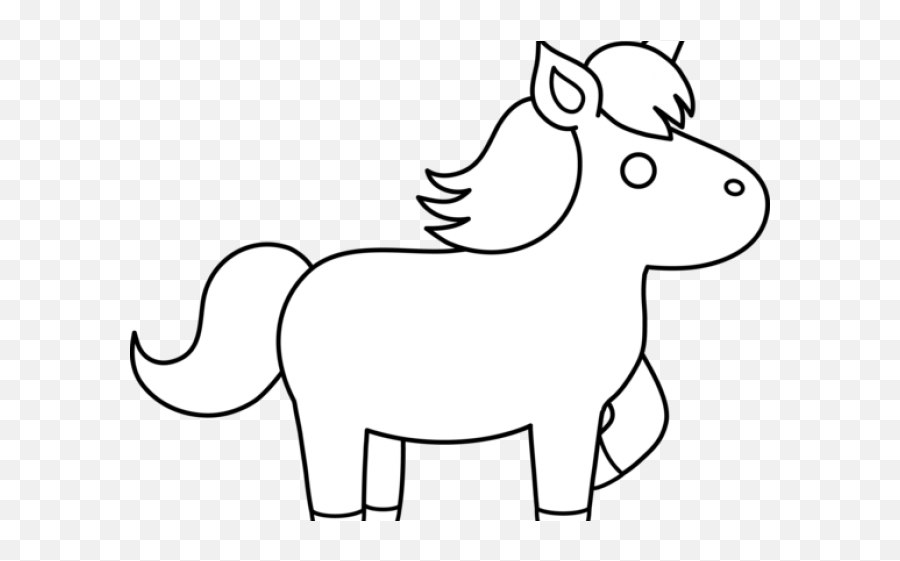 Unicorn Clipart Black And White - Animal Figure Emoji,Unicorn Clipart Black And White