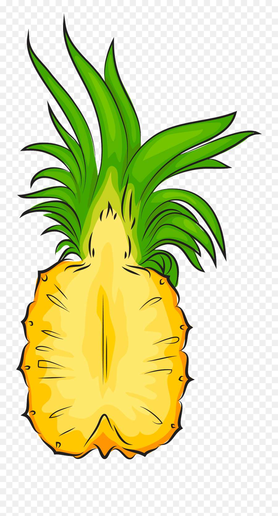 Pineapple Cut In Half Clipart - Fresh Emoji,Pineapple Clipart