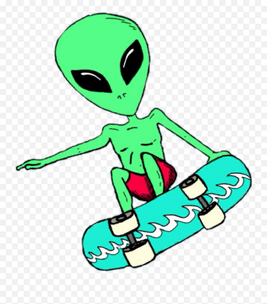 Overlays Transparent Tumblr Png - Skateboard Aesthetic Alien On Skateboard Emoji,Aesthetic Png