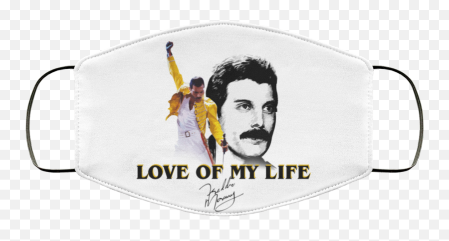 Freddie Mercury Love Of My Life Face Mask - Freddie Mercury Face Masks Emoji,Freddie Mercury Png