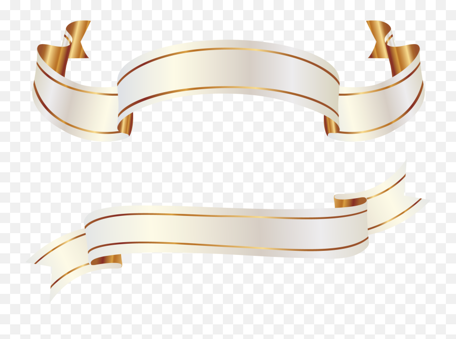 Download Free Png Gold Banner Ribbon - White Gold Ribbon Vector Emoji,Gold Ribbon Png