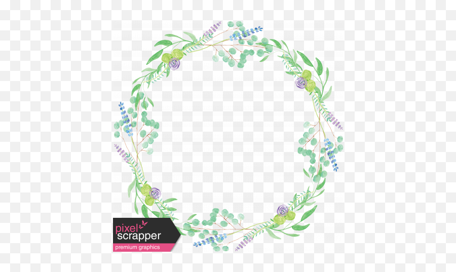 Wreath 01 Graphic By Brooke Gazarek Pixel Scrapper Digital - Watercolor Spring Leave Wreath Emoji,Watercolor Wreath Png