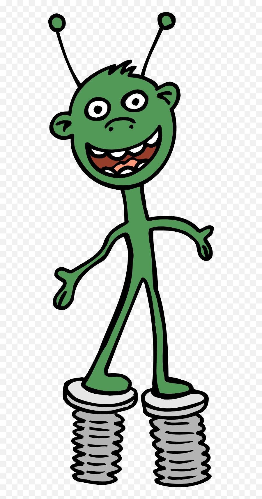 Green Smiling Alien Clipart Free Image - Happy Emoji,Alien Clipart