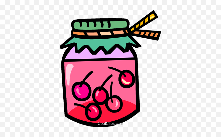 Jar Of Cherry Preserves Royalty Free Vector Clip Art - Pote De Cereja Png Emoji,Cherries Clipart