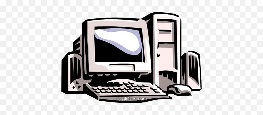 Desktop Computer System Royalty Free Vector Clip Art - Cartoon Image Of Computer System Emoji,Computers Clipart