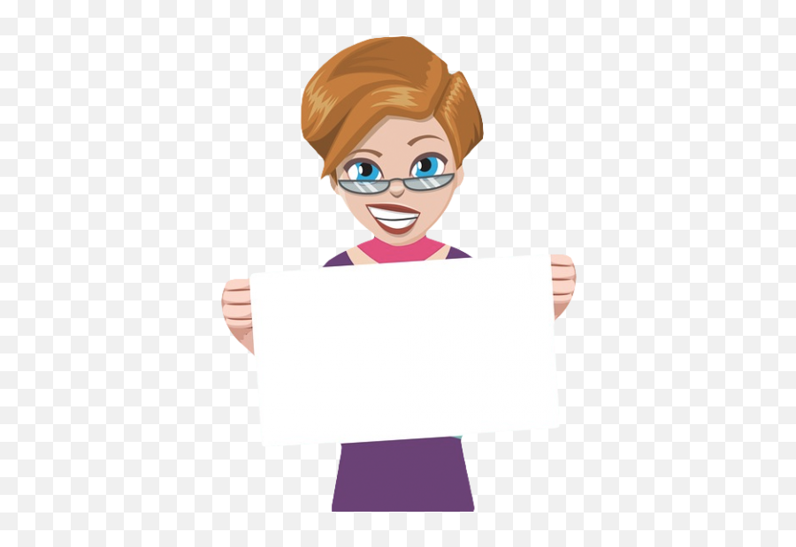 Woman Holding A Card Clipart Png - Girl Holding Card Clipart Emoji,Card Clipart