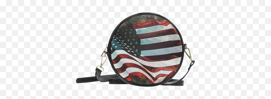 A Abstract Waving Usa Flag Round Sling Bag Model 1647 Id Emoji,Waving American Flag Png