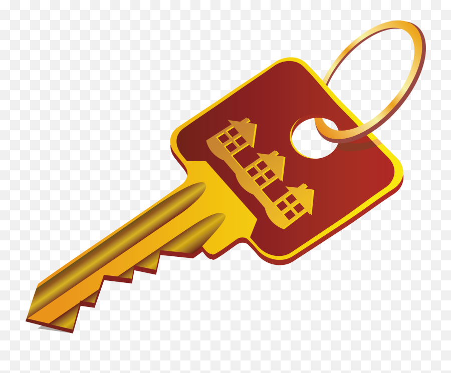 Golden Key Creative Cartoon - Key Vector 2584x1563 Png Emoji,Car Keys Clipart