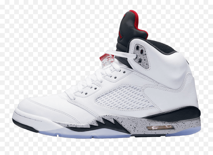 Download Nike Air Jordan 5 Retro Gs White University Red Emoji,Air Jordan Png